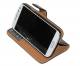 Samsung Galaxy S4 (Galaxy SIV) Slim Genuine Leather Wallet Case - Brown