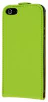 Apple iPhone SE/ iPhone 5 / iPod Touch - Slim Genuine Leather Flip Case - Green