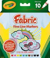 Crayola Fineline Fabric Markers - 10 pack