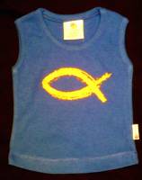 Christian Fish Blue Organic Cotton Tank (size 0-3M)