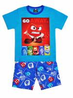Boy's 100% Cotton Summer Pyjamas - Disney Inside Out - Anger Pyjamas - Size 8 - Blue - Limited Stock