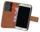 Samsung Galaxy S4 (Galaxy SIV) Slim Genuine Leather Wallet Case - Light Blue