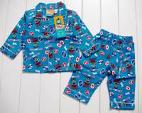 Boy's Flannelette Pyjamas (100% Cotton) - Thomas the Tank Engine Pyjamas - Size 1 - Blue - Limited Stock