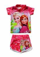 Girl's Swimmers - Disney Frozen (Elsa and Anna) Two Piece Swimsuit - Size 4 - Pink - Limited Stock