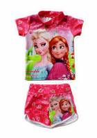 Girl's Swimmers - Disney Frozen (Elsa and Anna) Two Piece Swimsuit - Size 10 - Pink - Limited Stock