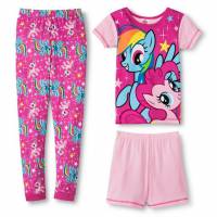 Girl's 100% Cotton Spring/Autumn Pyjamas - My Little Pony Pyjamas - 3 Piece Set - Size 8 - Pink - Limited Stock