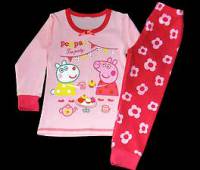 Girl's 100% Cotton Spring/Autumn Pyjamas - Peppa Pig Tea Party Pyjamas - Size 7 - Pink - Limited Stock