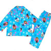 Girl's Flannelette Pyjamas (100% Cotton) - Disney Frozen Pyjamas - Size 8 - Blue - Limited Stock