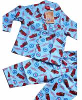 Boy's Flannelette Pyjamas (100% Cotton) - Disney-Pixar Cars (Lightning McQueen) Pyjamas - Size 5 - Light Blue - Limited Stock