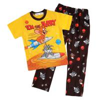 Boy's 100% Cotton Spring/Autumn Pyjamas - Tom and Jerry Pyjamas - Size 4 - Yellow/Brown - Limited Stock