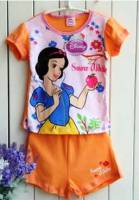 Girl's 100% Cotton Summer Pyjamas - Disney Princess - Snow White Pyjamas - Size 2/3 - Apricot/Pink - Limited Stock