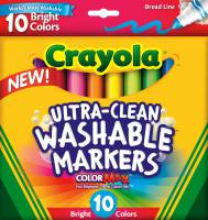 Crayola Ultra-Clean Broadline Markers - 10 Bright Colours