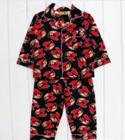 Children's Flannelette Pyjamas (100% Cotton) - Angry Birds Pyjamas - Size 6 - Black - Sold Out