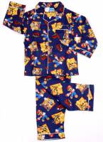 Boy's Flannelette Pyjamas (100% Cotton) - Super Mario Pyjamas - Mario Super Sluggers Pyjamas - Size 3 - Blue - Limited Stock