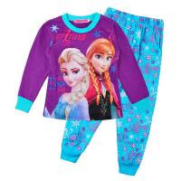 Girl's 100% Cotton Spring/Autumn Pyjamas - Disney Frozen - Anna & Elsa Pyjamas - Size 2 - Purple/Blue - Limited Stock