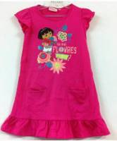 Girl's 100% Cotton Summer Pyjamas - Dora the Explorer Short Sleeve Nightie - Size 4 - Pink - Sold Out