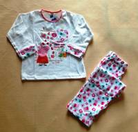 Girl's 100% Cotton Spring/Autumn Pyjamas - Peppa Pig Pyjamas (Peppa Pig Counting) - Size 4 - White/Pink - Limited Stock