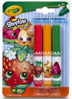 Shopkins 3ct Pipsqueaks Washable Markers - Straw Kiss - Limited Stock Available