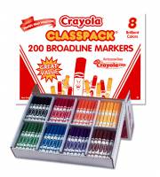 Crayola Broad Line Washable Markers Classpack - Classic Colours - 200 Markers in 8 Classic Colours