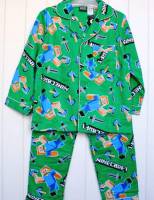 Children's Flannelette Pyjamas (100% Cotton) - Minecraft Pyjamas - Size 7 - Green - Sold Out