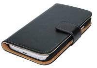 Samsung Galaxy S4 (Galaxy SIV) Slim Genuine Leather Wallet Case - Black