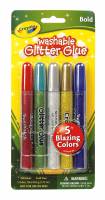 Crayola Washable Glitter Glue - 5 Bold Colours