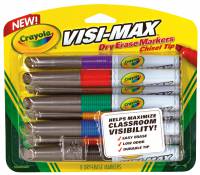 Crayola Visi-Max Whiteboard Markers Chisel Tip (Crayola Dry Erase Markers) - 8 pack in 8 Colours