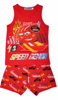 Boy's 100% Cotton Summer Pyjamas - Disney Cars - Lightning McQueen Pyjamas - Size 6 - Red - Limited Stock