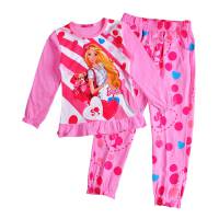 Girl's 100% Cotton Spring/Autumn Pyjamas - Barbie Pyjamas - Size 6 - Pink - Limited Stock