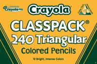 240 Colored Triangular Coloured Pencil Classpack - 12 colours