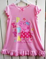 Girl's Summer Pyjamas - Peppa Pig Short Sleeve Nightie - Size 4 - Pink - Limited Stock