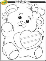 Free Valentine's Day Colouring Pages (Teddy Bear) - Download Free to Enjoy