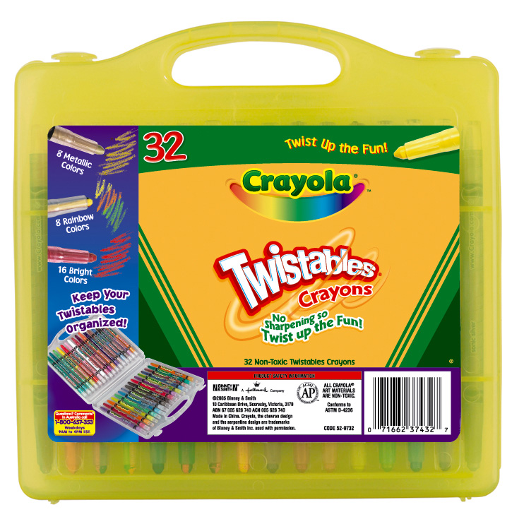 Crayola Twistables Crayon Deskpack - 32 Twistable Crayons in 8 Colours - New