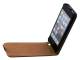 Apple iPhone SE/ iPhone 5 / iPod Touch - Slim Genuine Leather Flip Case - Dark Brown
