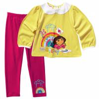 Girl's Spring/Autumn Pyjamas - Dora Rainbow Magic Knit Pyjamas (Dora the Explorer Pyjamas) - Size 2 - Yellow/Pink - Limited Stock