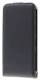 Apple iPhone SE/ iPhone 5 / iPod Touch - Slim Genuine Leather Flip Case - Black