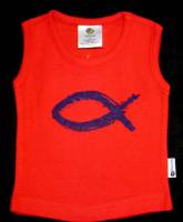 Christian Fish Red Organic Cotton Tank (size 3-6M)