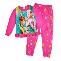 Girl's 100% Cotton Spring/Autumn Pyjamas - Disney Frozen - Anna & Elsa Pyjamas - Size 2 - Pink - Limited Stock