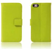 Apple iPhone SE/ iPhone 5 / iPod Touch - Slim Genuine Leather Wallet Case - Green