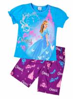 Girl's 100% Cotton Summer Pyjamas - Disney Princess - Cinderalla Pyjamas - Size 3 - Blue/Purple - Limited Stock