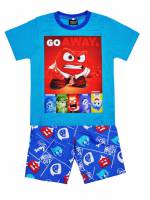 Boy's 100% Cotton Summer Pyjamas - Disney Inside Out - Anger Pyjamas - Size 3 - Blue - Limited Stock