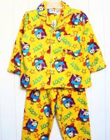 Children's Flannelette Pyjamas (100% Cotton) - Giggle and Hoot Pyjamas - Size 1 - Yellow - Sold Out
