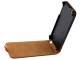 Apple iPhone SE/ iPhone 5 / iPod Touch - Slim Genuine Leather Flip Case - Orange