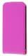 Apple iPhone SE/ iPhone 5 / iPod Touch - Slim Genuine Leather Flip Case - Pink