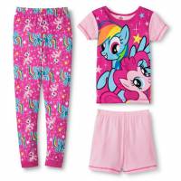 Girl's 100% Cotton Spring/Autumn Pyjamas - My Little Pony Pyjamas - 3 Piece Set - Size 10 - Pink - Limited Stock