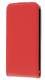 Apple iPhone SE/ iPhone 5 / iPod Touch - Slim Genuine Leather Flip Case - Red