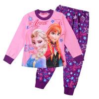 Girl's 100% Cotton Spring/Autumn Pyjamas - Disney Frozen - Anna & Elsa Pyjamas - Size 6 - Pink/Purple - Limited Stock