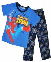 Boy's 100% Cotton Spring/Autumn Pyjamas - Blue Spiderman Pyjamas - Size 4 - Blue/Black - Sold Out