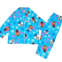 Girl's Flannelette Pyjamas (100% Cotton) - Disney Frozen Pyjamas - Size 6 - Blue - Limited Stock