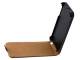 Apple iPhone SE/ iPhone 5 / iPod Touch - Slim Genuine Leather Flip Case - Black